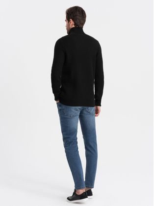 Elegantný pánsky sveter v čiernej farbe V3 SWZS-0105