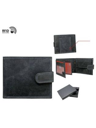Grafitovo-čierna kožená peňaženka s prackou