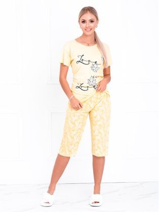 Jedinečné dámske pyžamo v žltej farbe ULR094