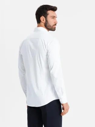 Zaujímavá granátová košeľa s trendy vzorom V3 SHCS-0151