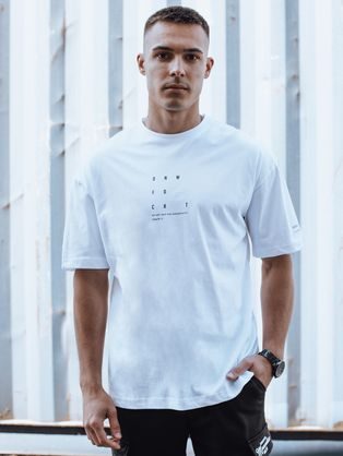 Módne biele tričko s popisom