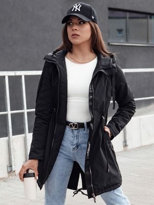 Zaujímavá čierna dámska parka Urbanjoy