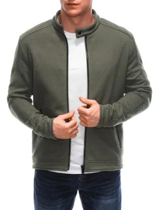 Zaujímavá khaki mikina V6 JANP-0100