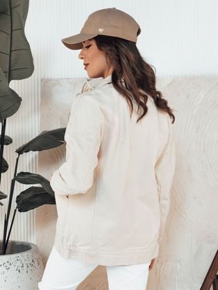 Dámska oversize rifľová biela bunda Moli