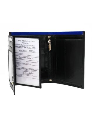 Elegantná čierna kožená pánska peňaženka