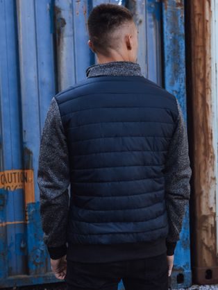 Trendy tmavo modrá motorkárska bunda V1 JALP-0157