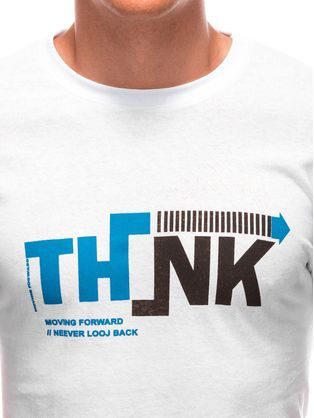 Trendy biele tričko s nápisom Think S1898