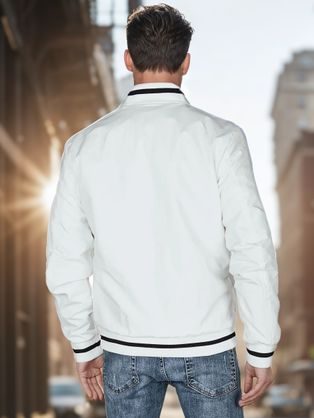Jedinečná čierna prechodná bomber bunda