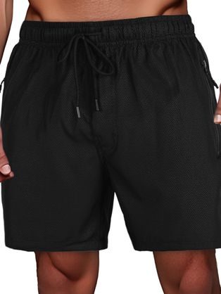 Trendy čierne pánske plavky so zeleným pásom
