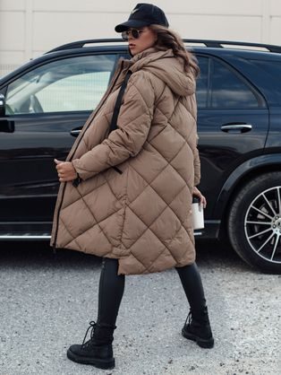Obojstranná dámska béžová parka Beget