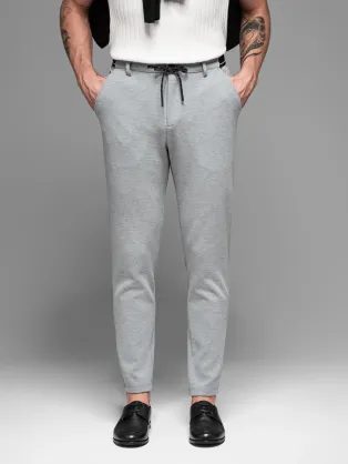 Trendy šedé nohavice s pružným pásom V1 PACP-0116