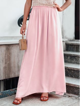 Štýlová dámska maxi sukňa v svetlo ružovej farbe GLR016