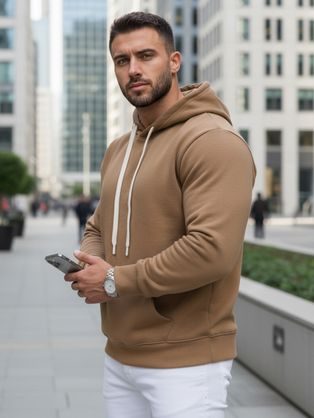 Zaujímavá khaki bomber mikina V1 SSZP-0215