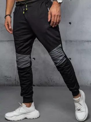 Čierne pohodlné trendy tepláky