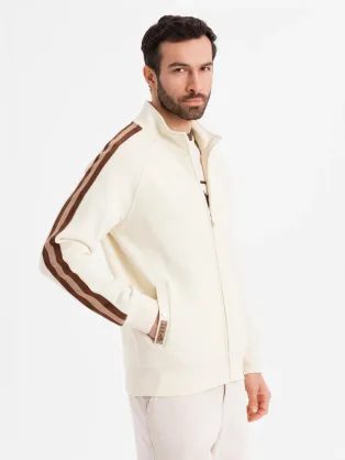 Zaujímavá krémová bomber mikina V3 SSZP-0219