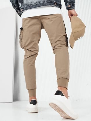 Pánske svetlo hnedé chinos nohavice slim fit V2 PACP-0186