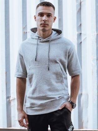 Štýlová šedá mikina s krátkym rukávom
