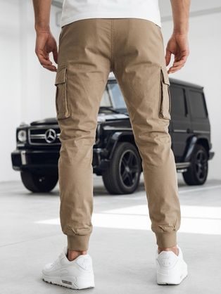 Trendy béžová pánska mikina s nápisom