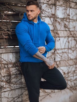 Pohodlná tepláková súprava pre pánov nebesky-čierna