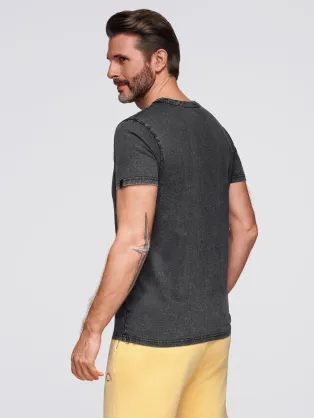 Čierne bavlnené tričko s krátkym rukávom TSBS-0100