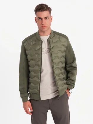 Olivová bomber trendy bunda V3 JALP-0141