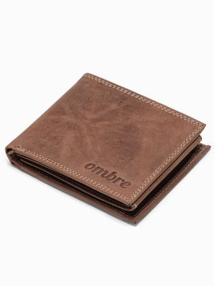 Moderná svetlo-hnedá kožená peňaženka A092