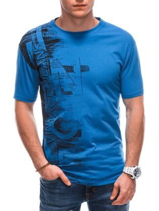 Modré potlačené tričko S1784