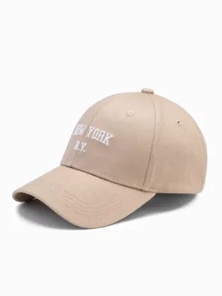 Trendy béžová šiltovka New York H172