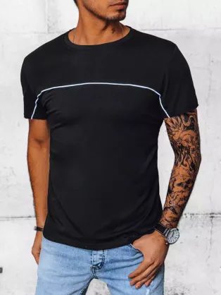 Zaujímavé pánske tričko v čiernej farbe