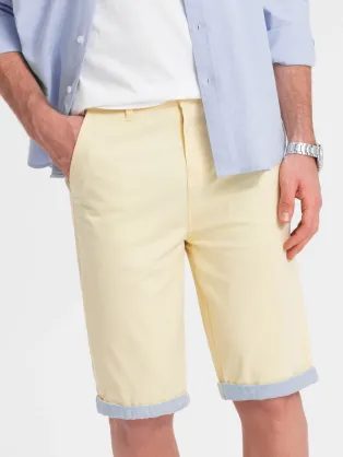 Žlté chinos kraťasy s lemom V7 W421