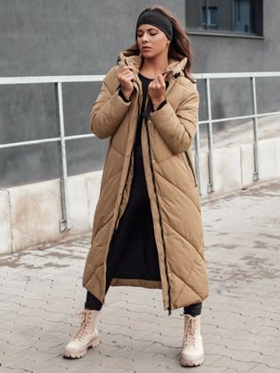 Dámska dlhá béžová zimná bunda Streetfit