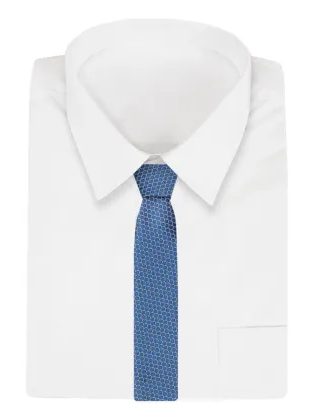 Moderná vzorovaná kravata v modrom odtieni