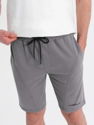 Športové šedé teplákové kraťasy V3 SRSK-0138