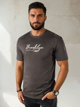 Trendy grafitové tričko s výrazným nápisom