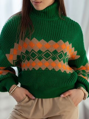 Nádherný zelený dámsky sveter Laloni