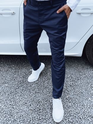 Pánske tmavomodré elegantné nohavice
