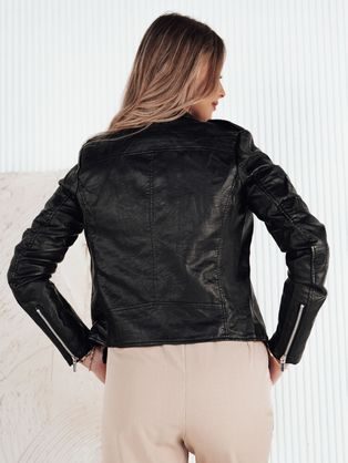 Moderná dámska čierna koženková bunda Baden