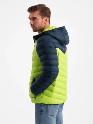 Moderná modrá bomber bunda