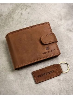 Čierna kožená pánska peňaženka s prackou