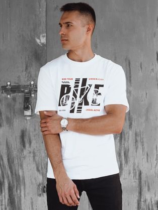 Atraktívne biele tričko s nápisom BIKE