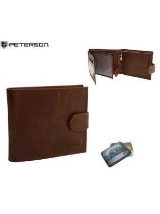 Kožená hnedá pánska peňaženka Peterson
