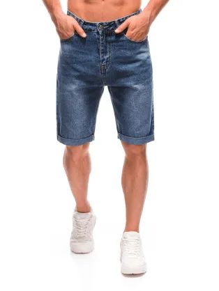 Trendy rifľové kraťasy v modrej farbe W480