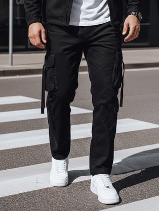 Široké baggy nohavice v čiernej farbe