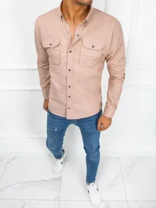 Trendová ružová košeľa s vreckami