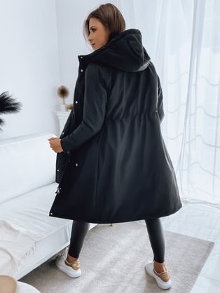 Dámsky módny kabát v čiernej farbe Isla