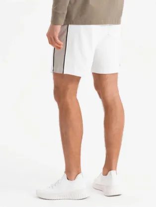Pánske béžové chinos šortky s lemom V11 SRCS-0197