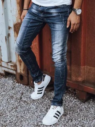 Modré trendy jeansy pre mužov