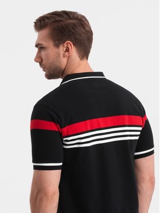 Pohodlná trendy čierna polokošeľa V8 TSCT-0156