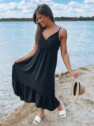 Nádherné maxi šaty v čiernej farbe Edif