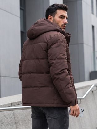 Nadčasová prešívaná béžová pánska parka V2 JALJ-0190